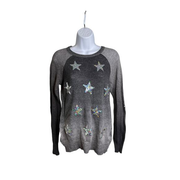 Wildfox White Label Star Gazer Gray Ombré Sequin Sweater Size S Boho Glam Indie - Picture 1 of 11
